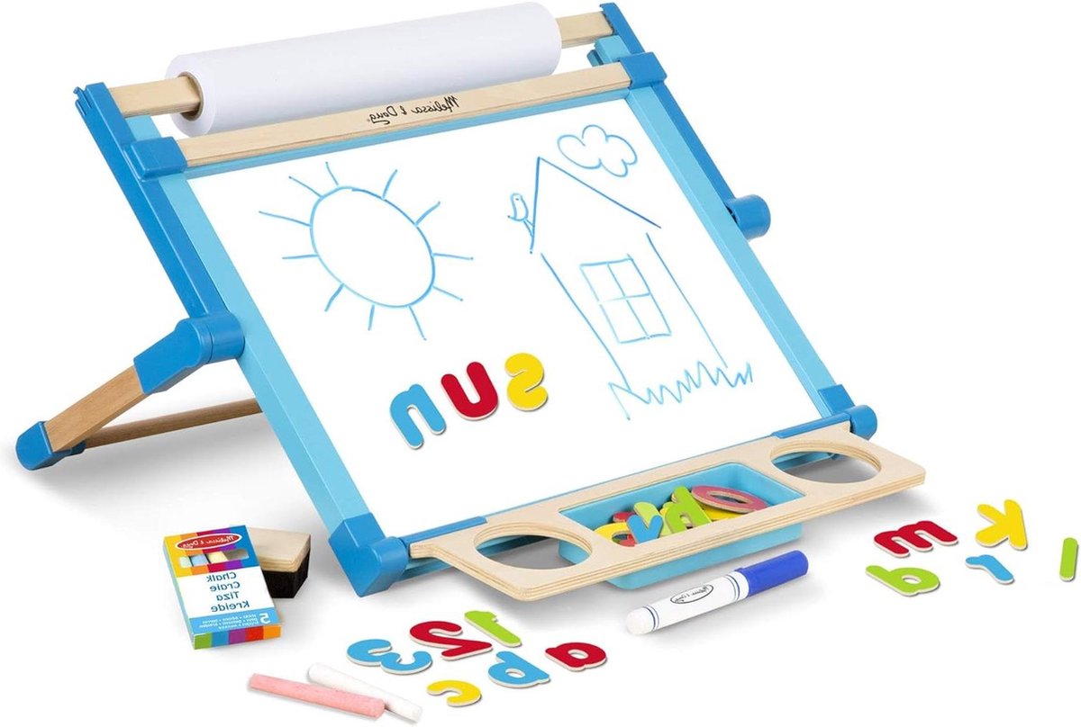 Dubbelzijdige magnetische tablet Easel whiteboard en krijtbord