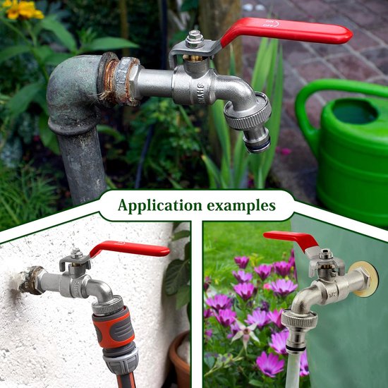 Kraan voor de tuin, premium 1/2 inch waterkraan van messing, roest- en vorstbestendig buiten, met gratis slangaansluiting PTFE-band, druppelvrije kranen voor tuin, wasmachine, regenton (blauw Kraan voor de tuin, premium 1/2 inch waterkraan van messing, roest- en vorstbestendig buiten, met gratis slangaansluiting PTFE-band, druppelvrije kranen voor tuin, wasmachine, regenton (blauw