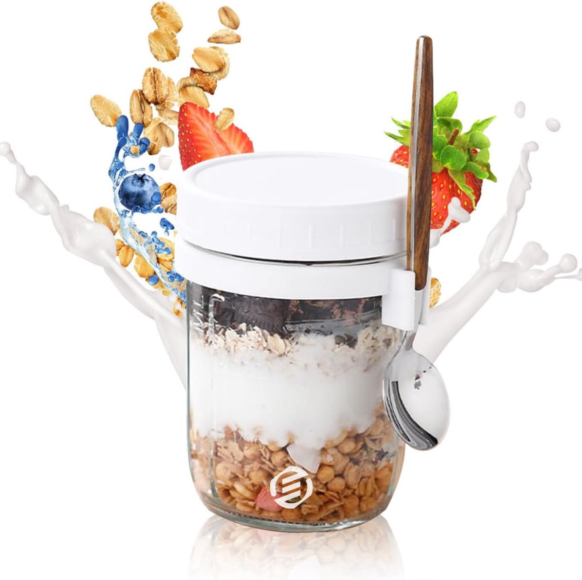 Equivera Overnight Oats Potjes - Muesli Beker - Mason Jar - Havermout - Set - Must have voor jouw ontbijt