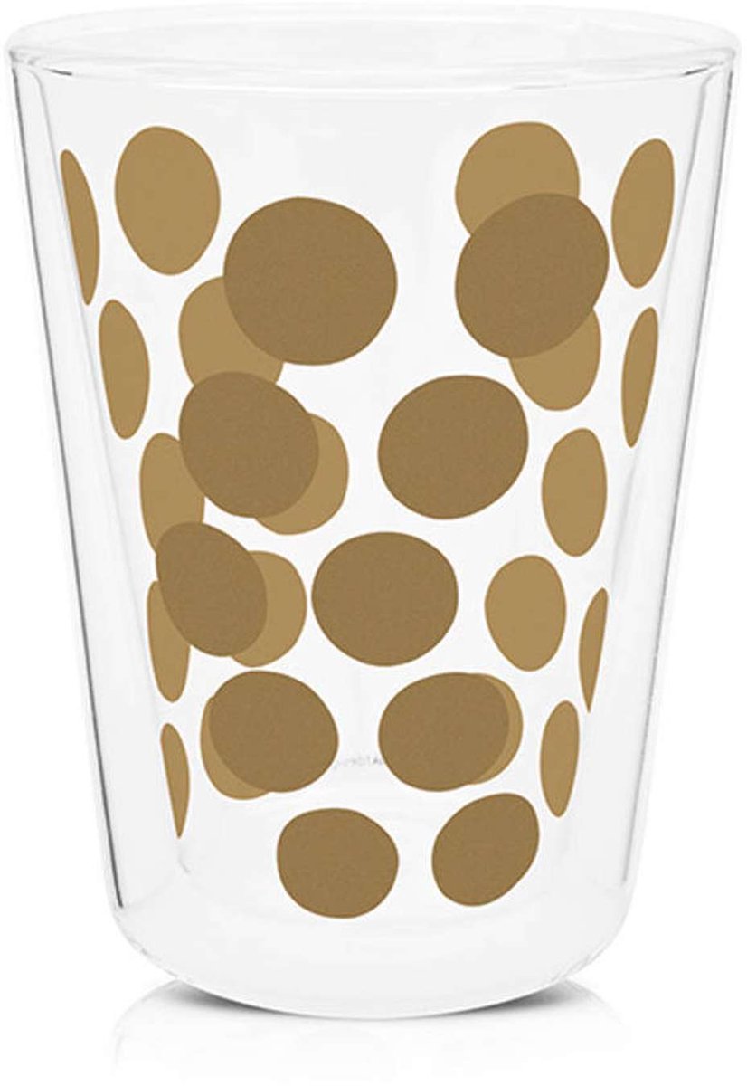 Zak!Designs Dotdot Theebeker - Dubbelwandig - 35 cl - Goud