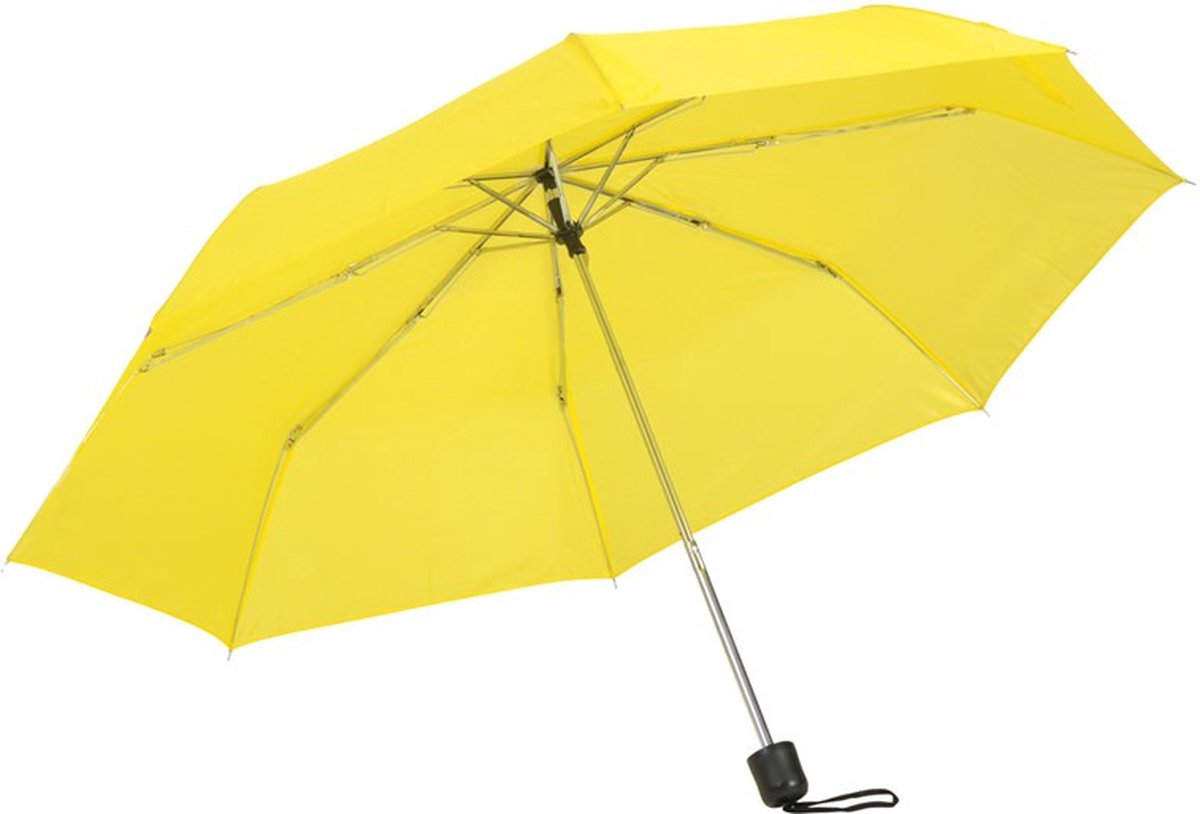 Opvouwbare mini paraplu geel 96 cm - Voordelige kleine paraplu - Regenbescherming