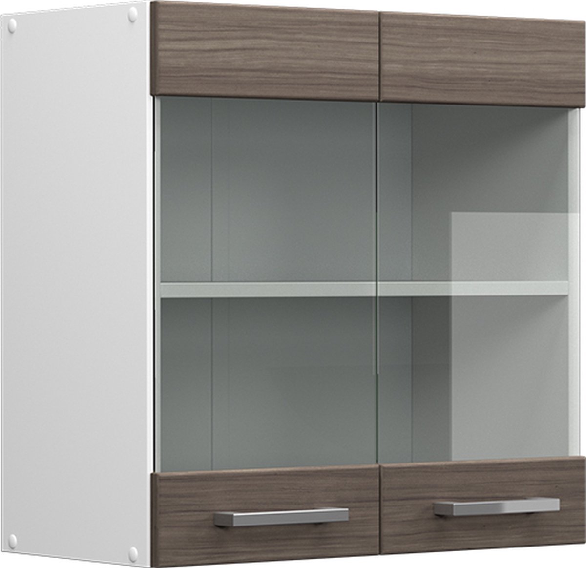Vicco Armoire Murale Suspendue R-Line 80 Cm Bleu-Gris/Blanc – Portes Vitrées, Rangement Polyvalent