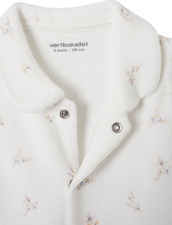 Vertbaudet Lot de 2 pyjamas mixtes velours ouverture naissance