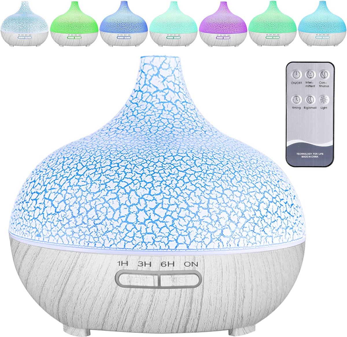 550 ml Aromadiffuser met Ultrasone Technologie - Stille Luchtbevochtiger en Aromatherapie voor Slaapkamer, Yoga en Spa - 7 Kleuren LED Lampjes