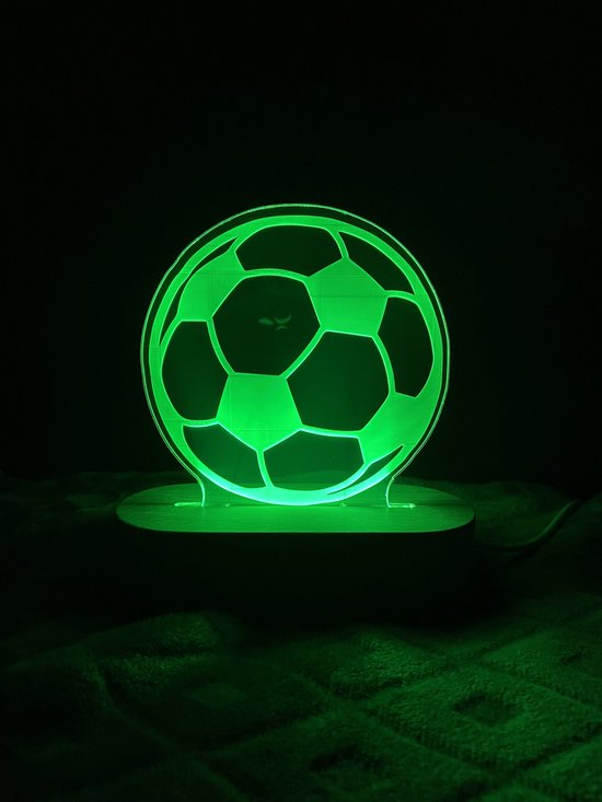 Nachtlampje - Voetbal lamp - Voetbal decoratie - Voetbal slaapkamer - Voetbalkamer - Nachtlampje kinderen - Nachtlampje baby - Nachtlampjes - Nachtlamp - Tafellamp - Bedlamp - Nachtlampje volwassenen - Tafellamp slaapkamer - Nachtkast lamp van CNCCreative — afbeelding 5