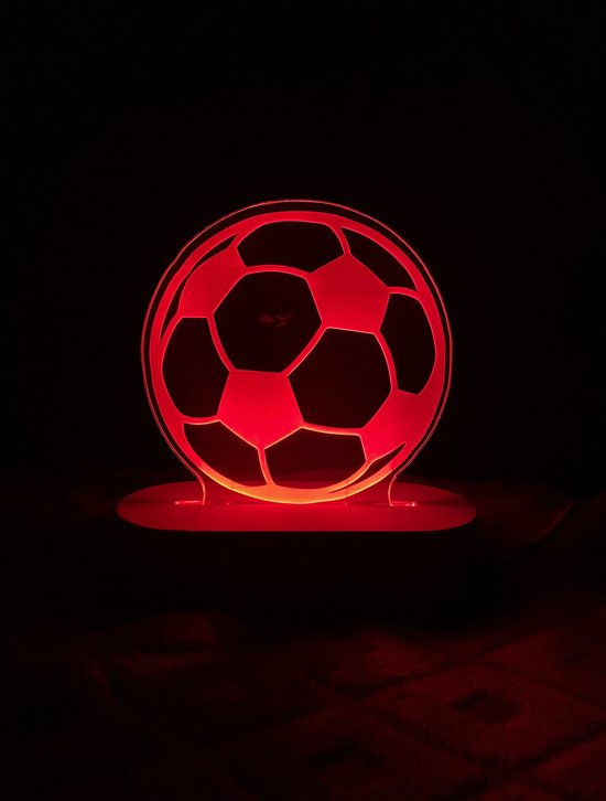 Nachtlampje - Voetbal lamp - Voetbal decoratie - Voetbal slaapkamer - Voetbalkamer - Nachtlampje kinderen - Nachtlampje baby - Nachtlampjes - Nachtlamp - Tafellamp - Bedlamp - Nachtlampje volwassenen - Tafellamp slaapkamer - Nachtkast lamp van CNCCreative — afbeelding 4