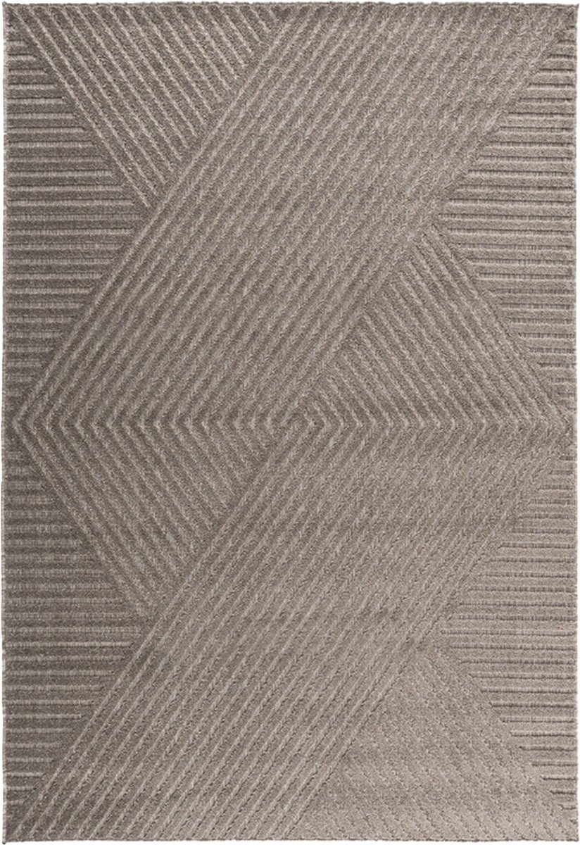 Nest living Helen Vloerkleed - Laagpolig - Rechthoekig Vloerkleed - met Geometrisch Patroon - Bruin - 230 x 160 cm