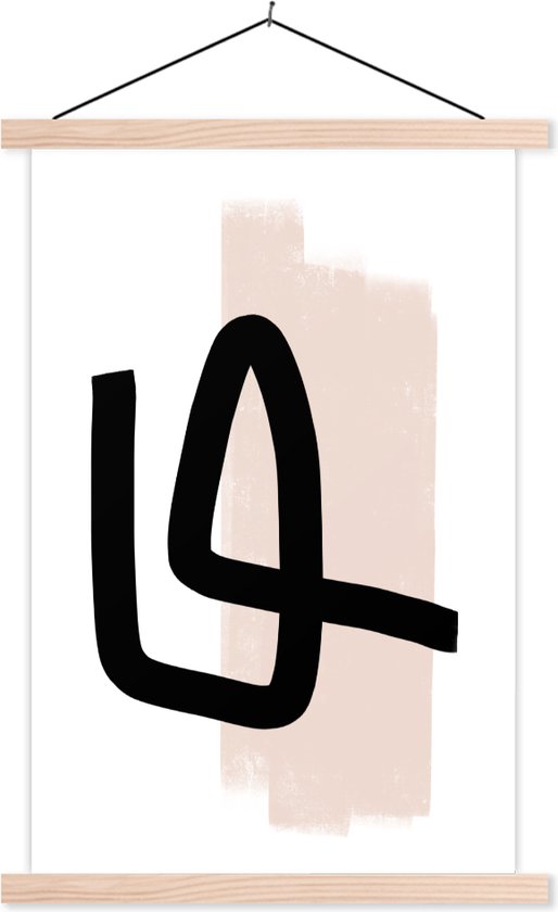 Porte-affiche avec affiche - Affiche scolaire - Abstrait - Pastel - Rose - 120x180 cm - lattes vierges