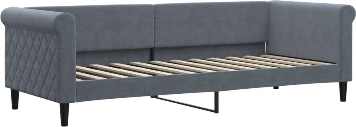 vidaXL Slaapbank - 80x200 - cm - fluweel - donkergrijs