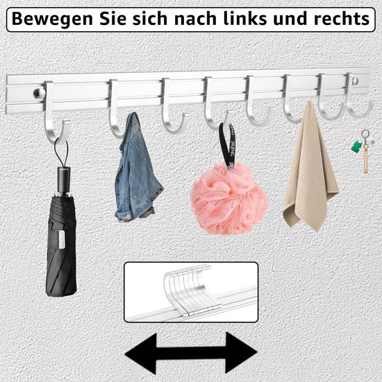 Haaklijst keuken zonder boren, 40 cm keukenstrip met zuignap