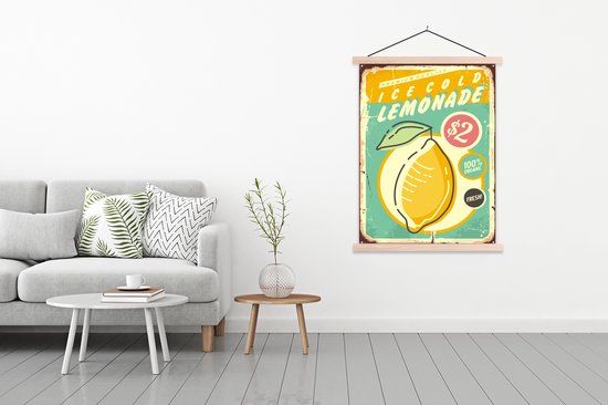 Porte-affiche avec affiche - Affiche scolaire - Citroen - Vintage - Illustration - 120x160 cm - Lattes vierges