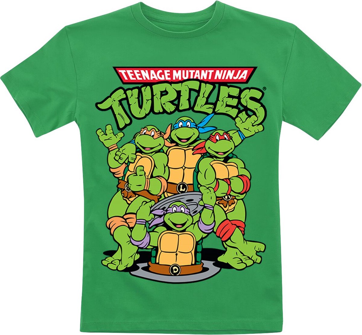 Teenage Mutant Ninja Turtles Kids - Group Jongens & meisjes T-shirt - groen - 116