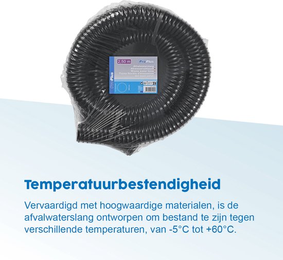 ProPlus Afvalwaterslang - 2.5 m - Afwatering - Temperatuurbestendig - Flexibel en Uittrekbaar - ø 40 mm - Voor het Geleiden van Afvalwater vanuit caravans/campers, vijvers en zwembaden - Afvoerkanaal - Zwart van ProPlus — afbeelding 5