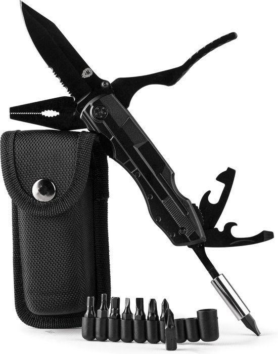 Couteau de poche de Survie multi-outil outdoor - Système d'ouverture 1 main et clip pantalon - Couteau pliant 19 CM - Acier inoxydable - Lion Gear KN-06