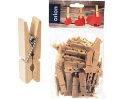 Mini Wasknijpers Houten 4,5 cm 50 stuks - Clips voor Fotos - Decoratie - Foto Knijpertjes