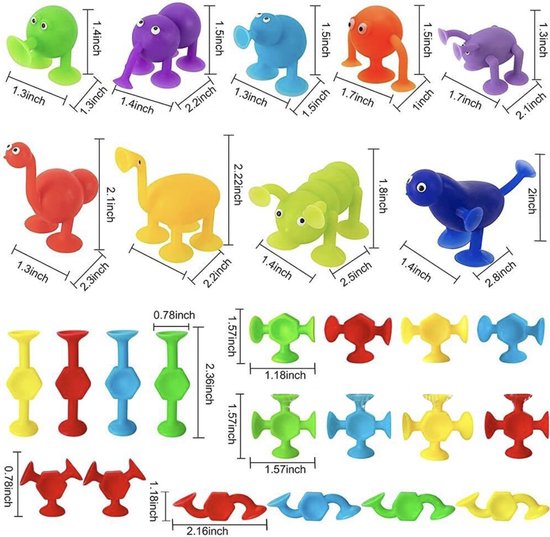 KYDDOI Silicone Badspeelgoed - Zuignap speelgoed - 27 stuks - dinosaurus eivormige verpakking - Baby Cadeau - Baby Speelgoed - Peuter Speelgoed van KYDDOI — afbeelding 2