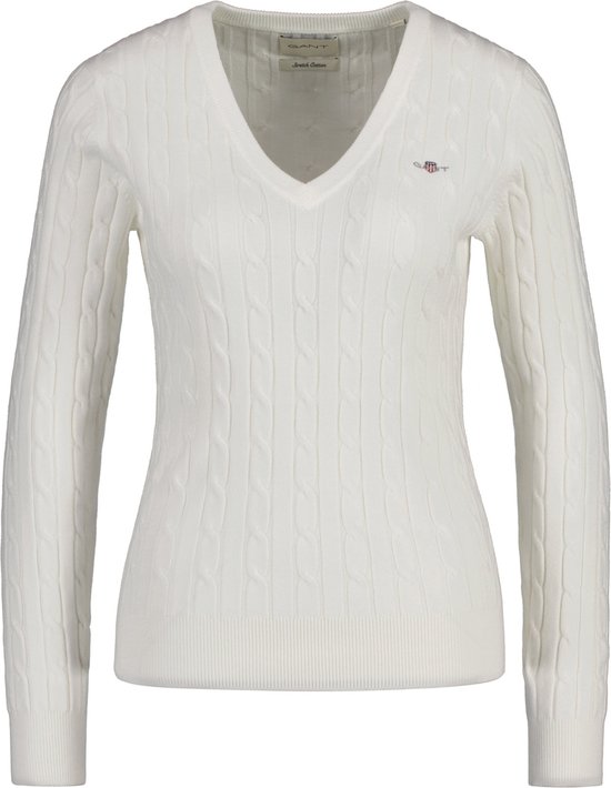 GANT Pull tricoté COTON STRETCH CABLE V-NECK
