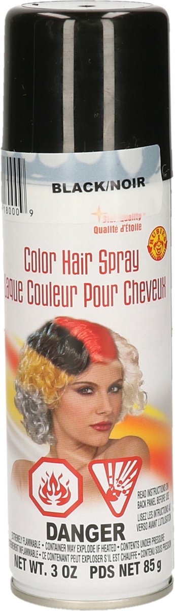 Goodmark Haar verf/spray - zwart - spuitbus - 125 ml - Carnaval