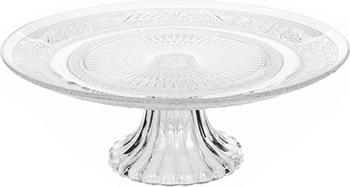 Alessandro Taartplateau - Phoenix - glas - 9 x 33 cm - met voet - taartplateaus