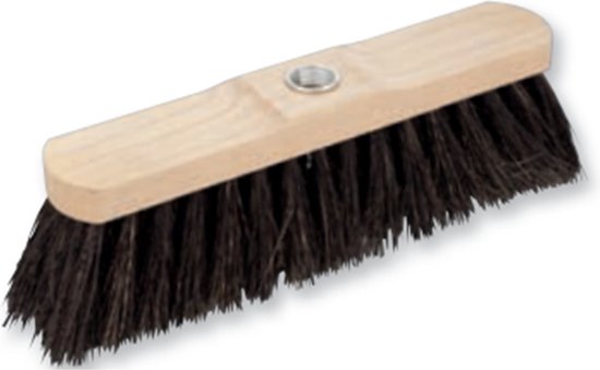 Buemag Buiten bezemkop - hout - schroefdraad - 29 cm - arenga vezels - zwart - straatbezem/buitenbezem van Buemag — afbeelding 4