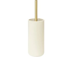 5Five Toiletborstel Savona in houder - kunststeen - ivoor - 10 x 35 cm - WC borstels - Modern - Luxe