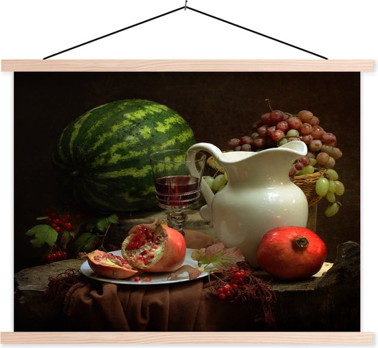 Porte-affiche avec affiche - Affiche scolaire - Nature morte - Melon - Fruit - 60x45 cm - lattes vierges
