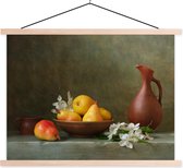 Porte-affiche avec affiche - Affiche scolaire - Nature morte - Bol - Poires - 120x90 cm - Lattes vierges