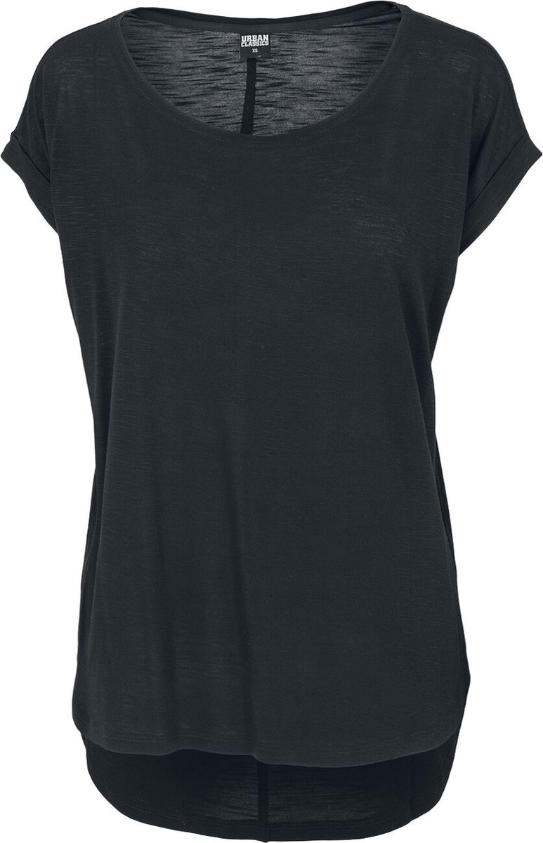 Urban Classics Long Back Shaped Slub Tee Dames T-shirt – S Zwart