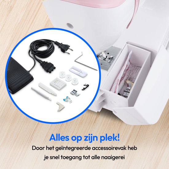 MEDION digitale naaimachine SD36 (36 watt, instelbare steeklengte en steekbreedte, 270 steekpatronen, led-naailampje, automatische draadinrijger, achteruitknop, draadafsnijder, MD11881) turquoise