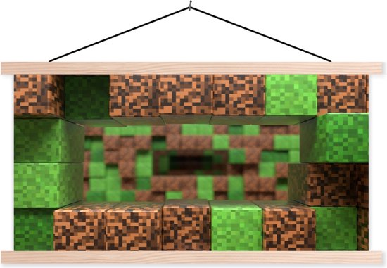 Affiche scolaire - Gaming - Minecraft - Blocs - 120x60 cm - Lattes vierges