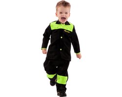 foto van Wilbers & Wilbers - Politie & Detective Kostuum - Je Bent Gearresteerd Politie Baby - Jongen - Geel, Zwart - Maat 98 - Carnavalskleding - Verkleedkleding