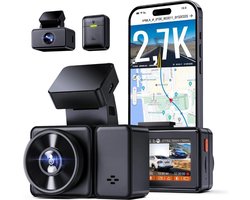 Dual Dashcam - Dashcam Voor Auto 5 GHz wifi 9MB/S - Voor en Achter Camera – Auto Camera Met Nachtzicht – Parkeermodus - G-Sensor
