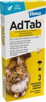 Elanco AdTab Anti Vlooien en Teek - Kauwtabletten - Kat - >2-8 kg - 3st
