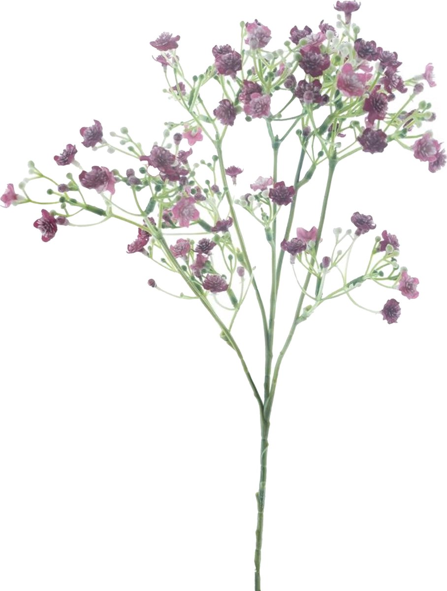 Bellatio Design Kunstbloemen Gipskruid Viette - 45 cm - paars - takken - kunst zijdebloemen - Gypsophila