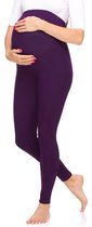 Merry Style MS-MS10-297-LE Dames Zwangerschapsleggings Leggings - Sport - Vrijetijdsbroek - Lang - Viscose - Sporbroek - Yogabroek - Pruim - XXL