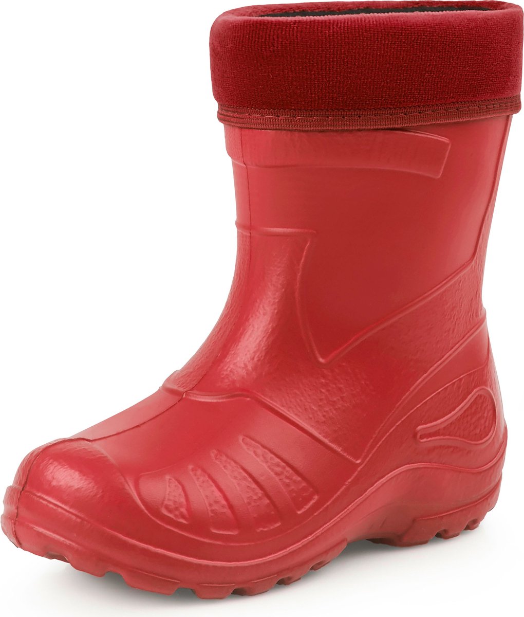 Ladeheid LA-KL-050 Kinder Regenlaarzen - Rubber - met Binnenschoen - EVA - Wasbare Binnenschoen - Rood - 31