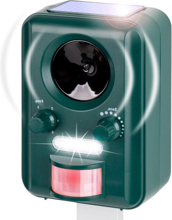 2pcs Répulsif Solaire à Ultrasons Pour Extérieur Avec Détecteur De