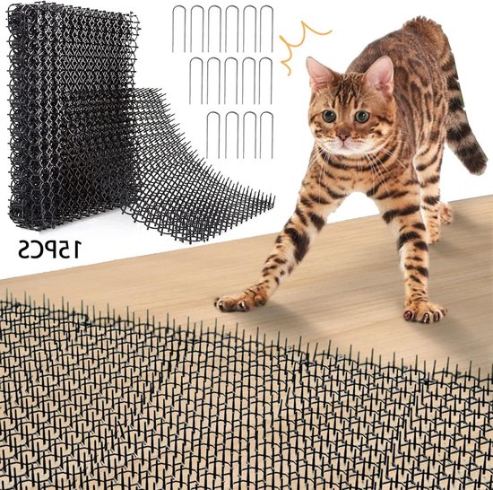 Foto: Kattenverjager doornrooster kattenafweermat dierenbarri re spikes tuin 15 stuks