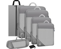 Compression Packing Cubes Set StarryTiger Organiser - 7-Piece with Shoe Bag - Clothes Shoes Pack Bag packing cubes