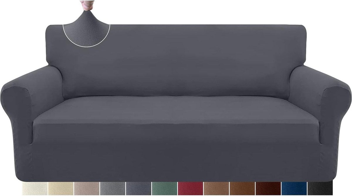 3-zits superzachte bankhoes van elastaan voor honden en huisdieren grijs meubelbescherming met elastische bodem