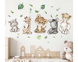 Muursticker kinderkamer | Jungle dieren | cartoon dieren | Stickers zelfklevend | Kinderkamer | Babykamer | slaapkamer | Meisje | Jongen | Huis inrichting | Stickerkamer®