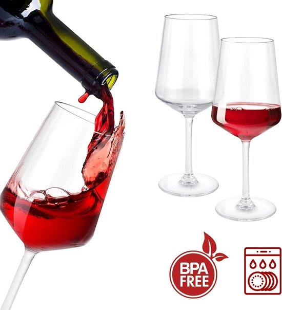 2 wijnglazen to go, inclusief transportbox, 200 ml camping wijnlaser set van 2, onbreekbare witte wijnglazen moderne rode wijnglazen voor camping, zwembadfeesten, tuinfeesten, festivals en picknicks