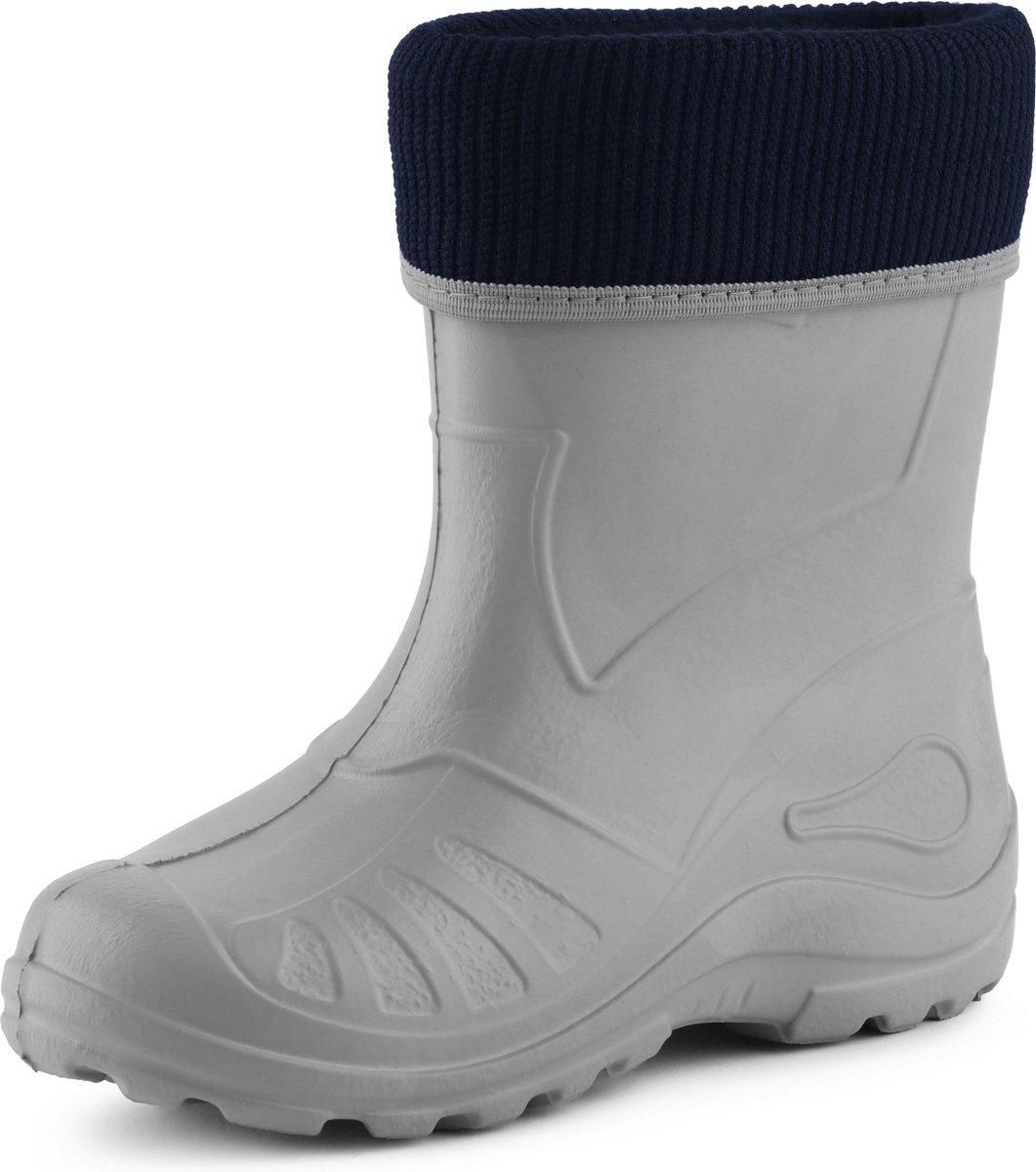 Ladeheid Kinder Regenlaarzen - Rubber - met Binnenschoen - EVA - Wasbare Binnenschoen - LA-KL-EVA-Kids - Grijs - 26