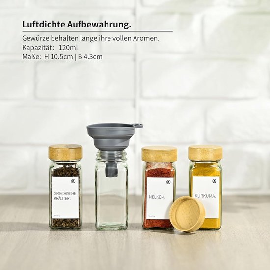 Kruidenpotjes vierkant bamboe deksel by VonBueren - Prüfengel