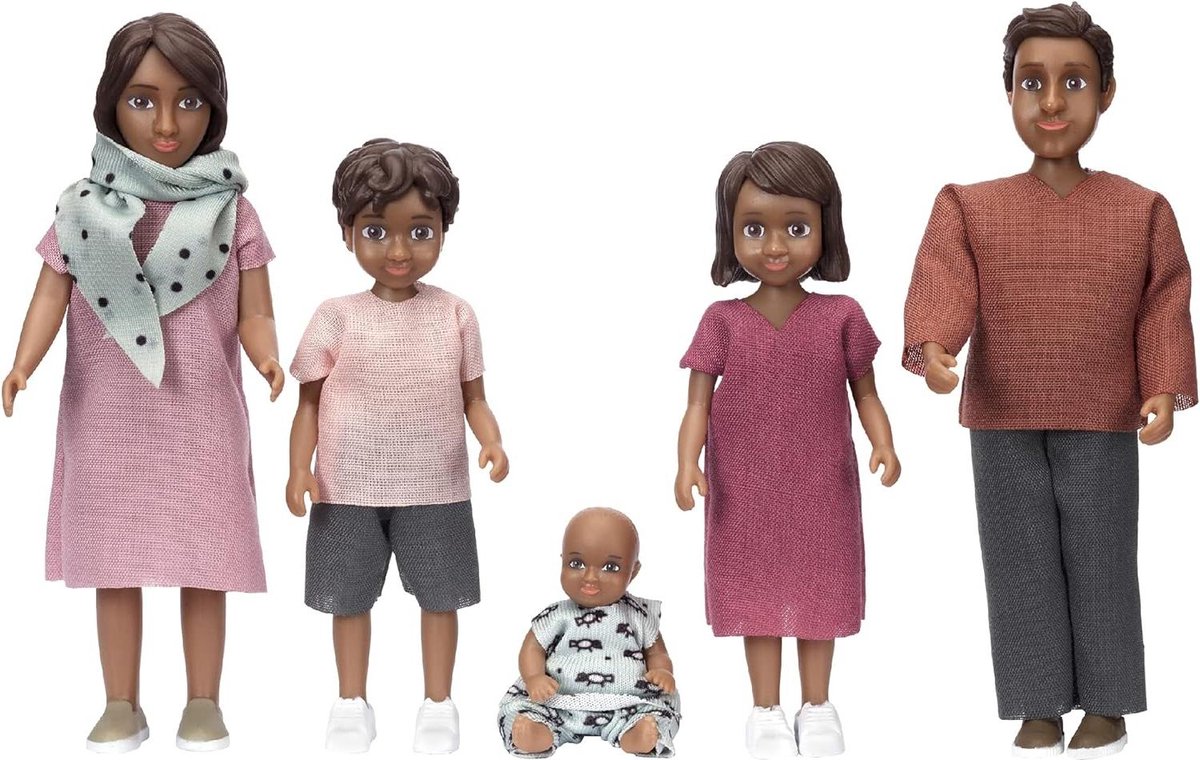 Poppenfamilie Nikki buigpop poppenhuis figuren accessoires schaal 1-18 poppenstoel
