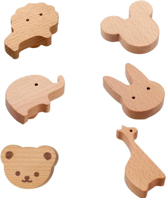 Schattige Porseleinen Kastknoppen; Dieren en Bloemen voor kinderkamers