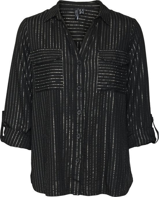 VERO MODA - VMBUMPY LS GLITTER SHIRT WVN NOOS - Dames - Blouses