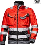 SIR SAFETY RUSH Hi Vis Reflecterend Stof Werkjas HEREN Veiligheidsjas Rood - Reflecterende Band - Fleece Kraag - Verstelbare Manchetten