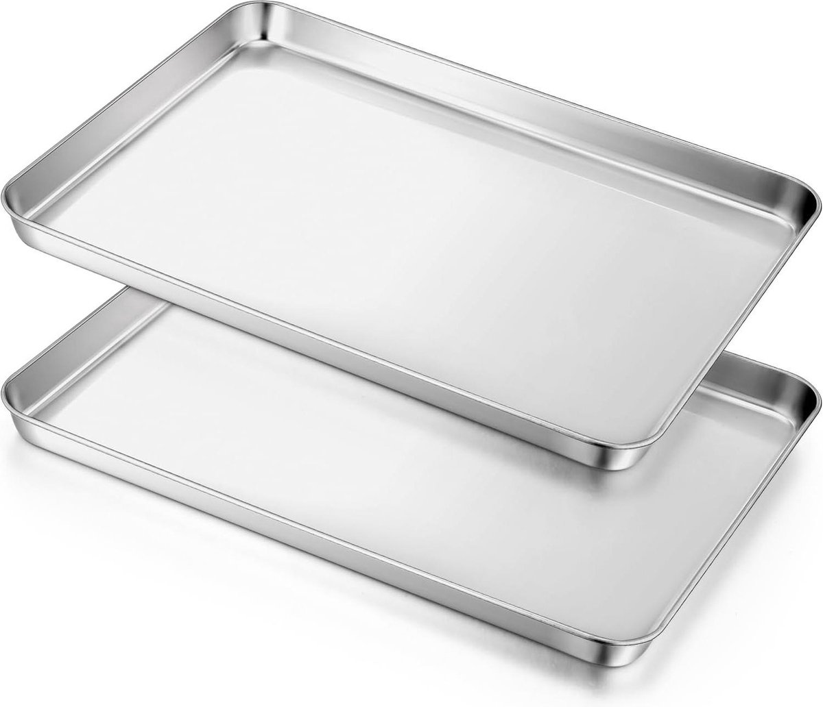 2-delig roestvrij staal rechthoekige bakvorm - bakken koken serveren - 316 x 246 x 25 cm - gezond en hoogwaardig - vaatwasmachinebestendig
