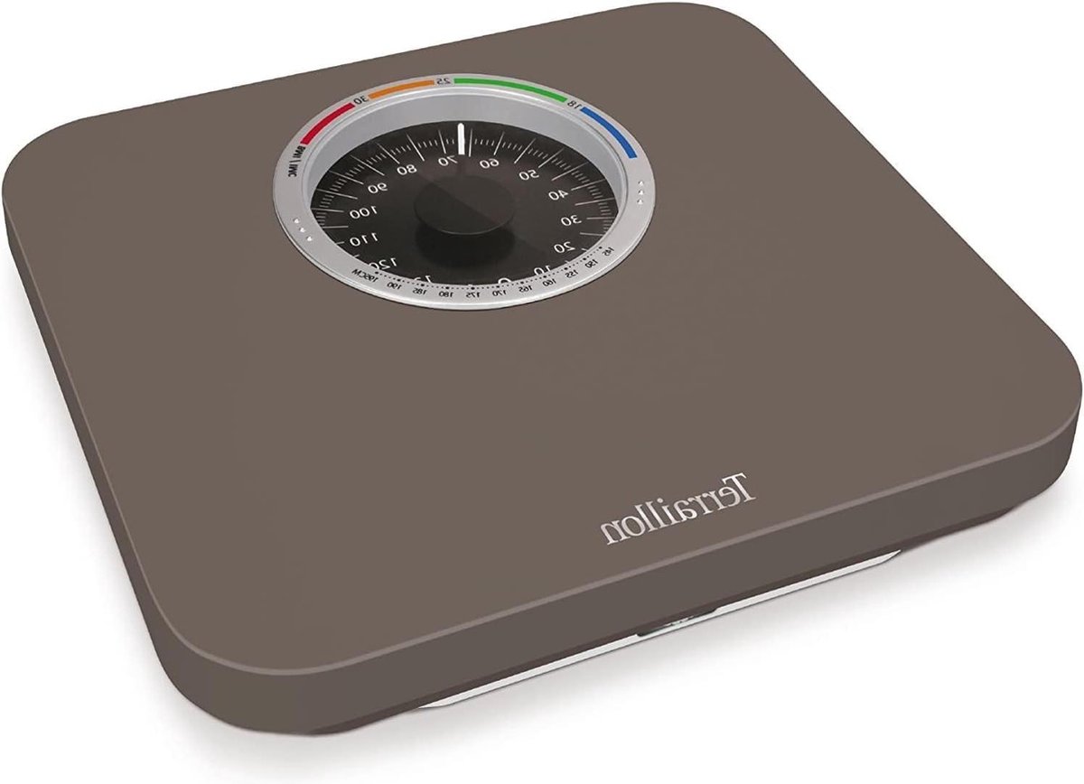 Weegschaal Grote Wijzerplaat BMI-Indicator 150 kg Nautic Up Bruin met Mechanische Personenweegschaal